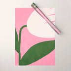 Abstract Flora - pink green Wrapping Paper Gallery Image 1