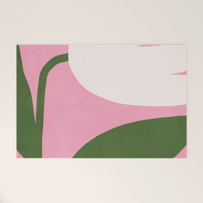 Abstract Flora - pink green Welcome Mat Gallery Image 1