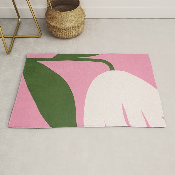 Abstract Flora - pink green Rug Gallery Image 1