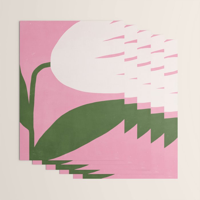 Abstract Flora - pink green Wrapping Paper Gallery Image 3