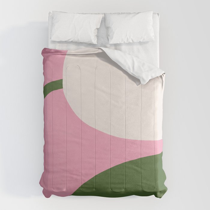 Abstract Flora - pink green Comforter Gallery Image 1