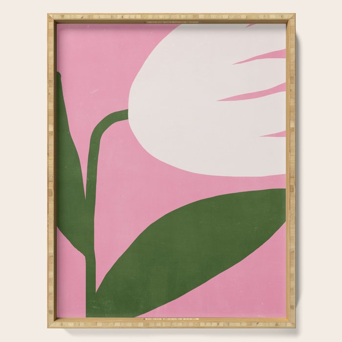 Abstract Flora - pink green Serving Tray Gallery Image 1