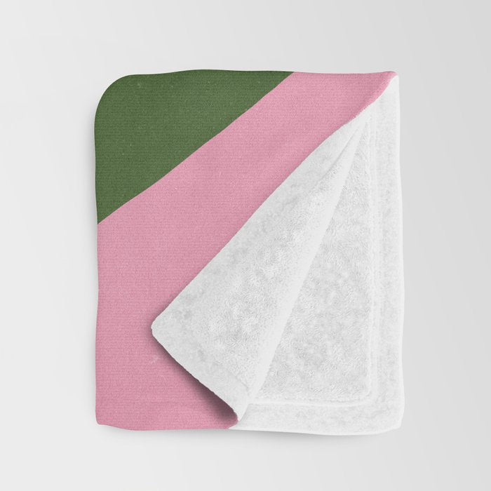 Abstract Flora - pink green Throw Blanket Gallery Image 3
