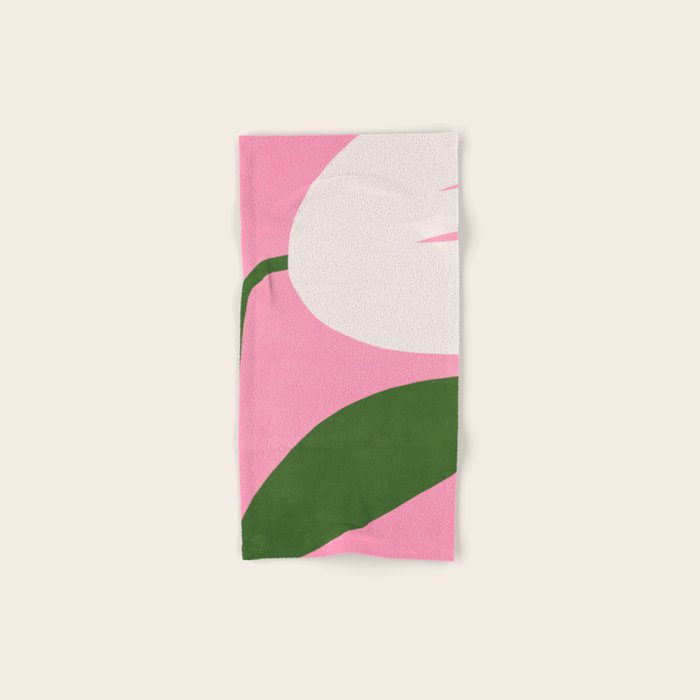 Abstract Flora - pink green Bath Towel Gallery Image 1