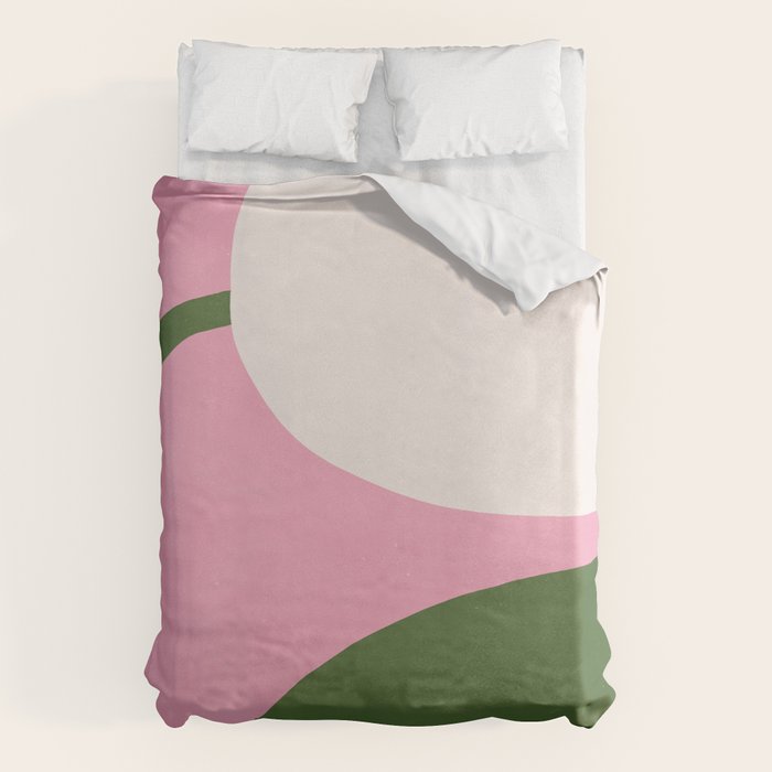 Abstract Flora - pink green Duvet Cover Gallery Image 1