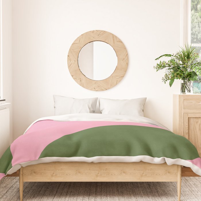 Abstract Flora - pink green Duvet Cover Gallery Image 3