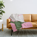 Abstract Flora - pink green Throw Blanket Gallery Image 1