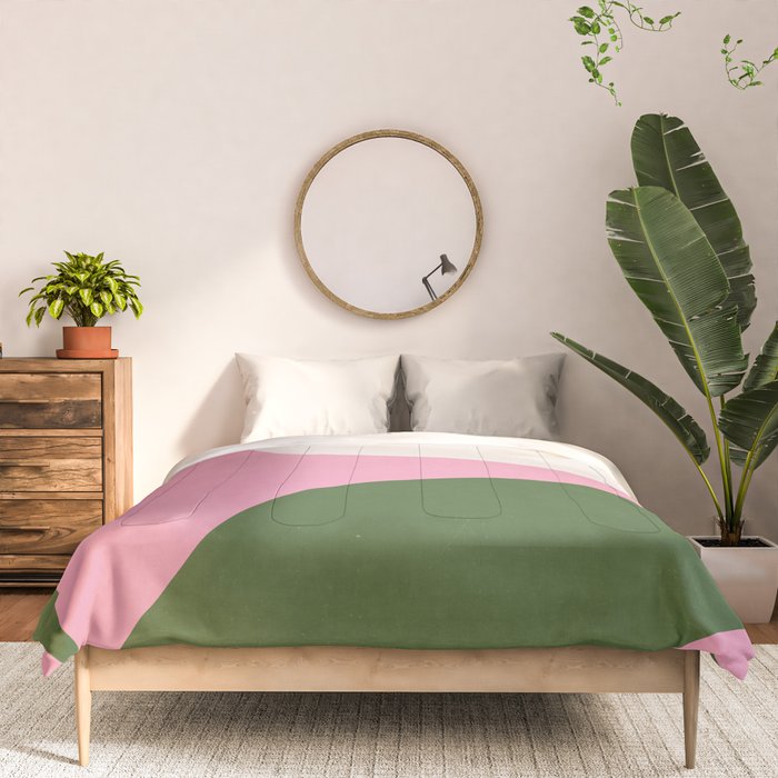 Abstract Flora - pink green Comforter Gallery Image 3