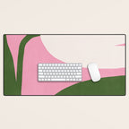 Abstract Flora - pink green Desk Mat Gallery Image 1