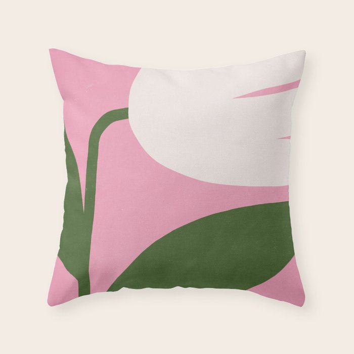 Abstract Flora - pink green Throw Pillow Gallery Image 6