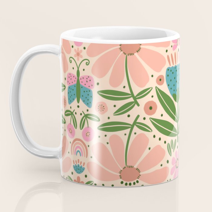 Pretty Floral - sweet pink Coffee Mug Gallery Image 3