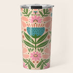Pretty Floral - sweet pink Travel Mug Gallery Image 1