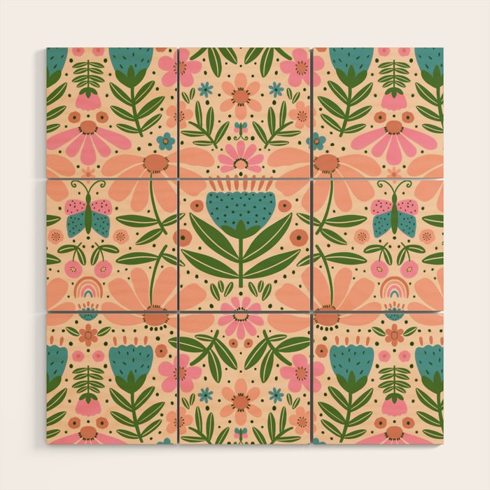 Pretty Floral - sweet pink Wood Wall Art Gallery Image 1