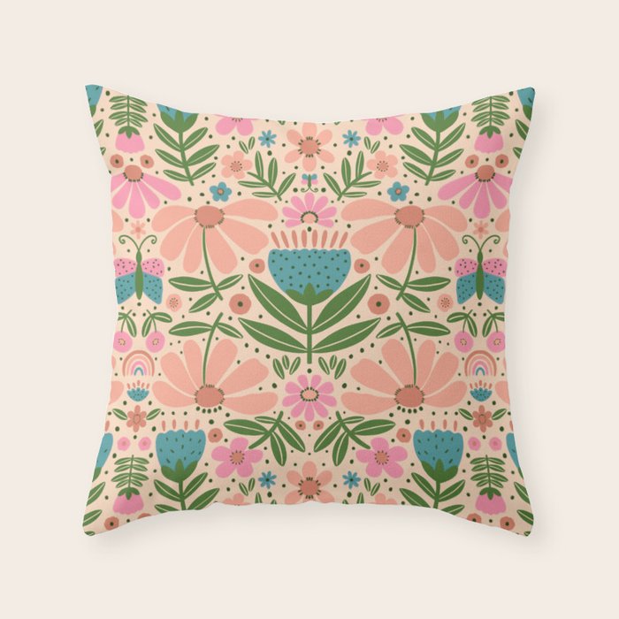 Pretty Floral - sweet pink Throw Pillow Gallery Image 6