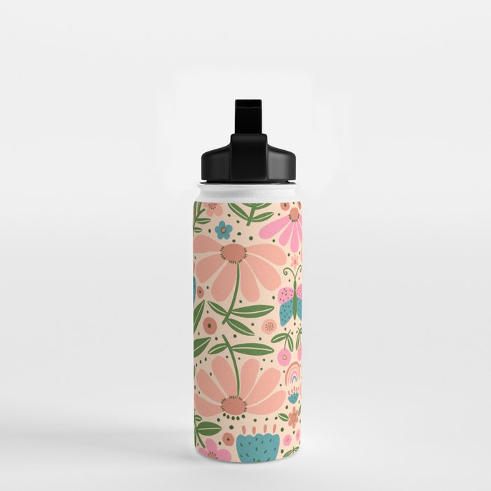 Pretty Floral - sweet pink Water Bottle Gallery Image 2