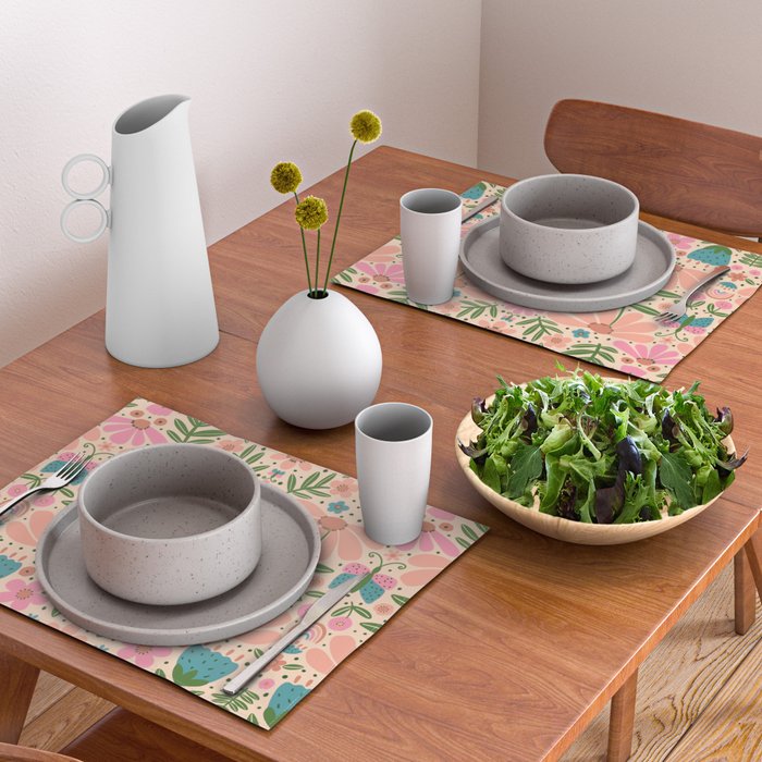 Pretty Floral - sweet pink Placemat Gallery Image 2