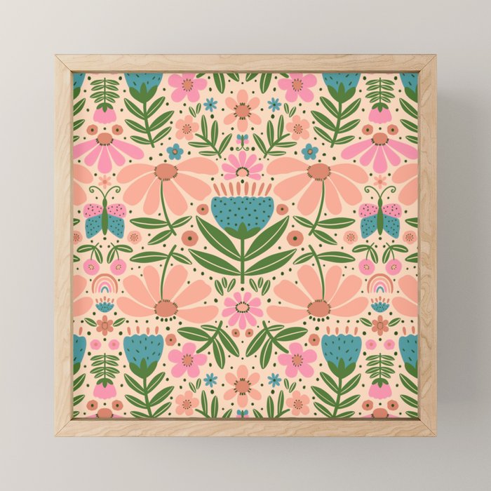 Pretty Floral - sweet pink Mini Art Print Gallery Image 1