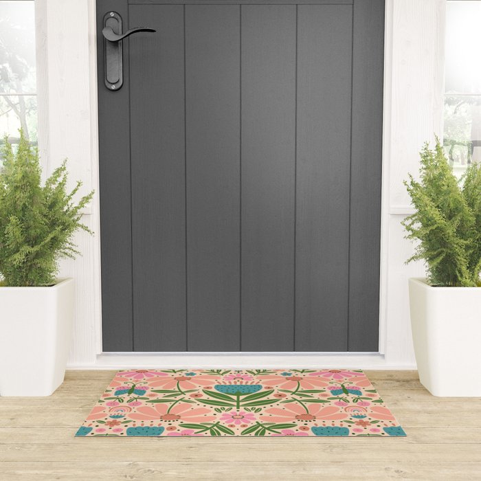 Pretty Floral - sweet pink Welcome Mat Gallery Image 3