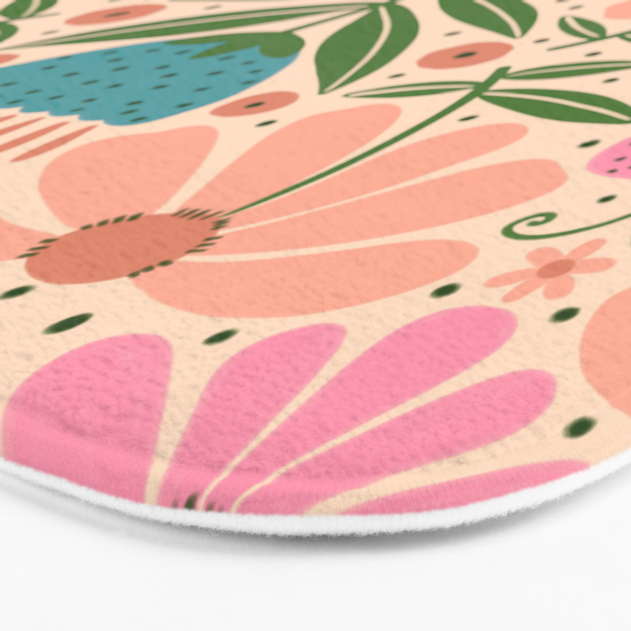 Pretty Floral - sweet pink Bath Mat Gallery Image 3