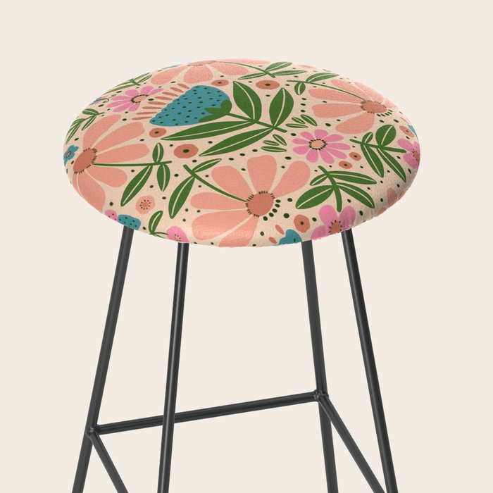 Pretty Floral - sweet pink Stool Gallery Image 2