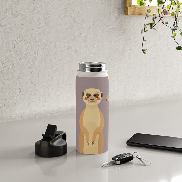 Meerkat, Animal Portrait Water Bottle Gallery Image 4