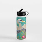 Bohemian Floral Heron Water Bottle Gallery Image 1