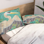 Bohemian Floral Heron Pillow Sham Gallery Image 2