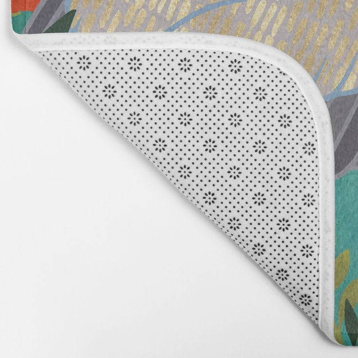 Bohemian Floral Heron Bath Mat Gallery Image 2