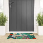 Bohemian Floral Heron Welcome Mat Gallery Image 3