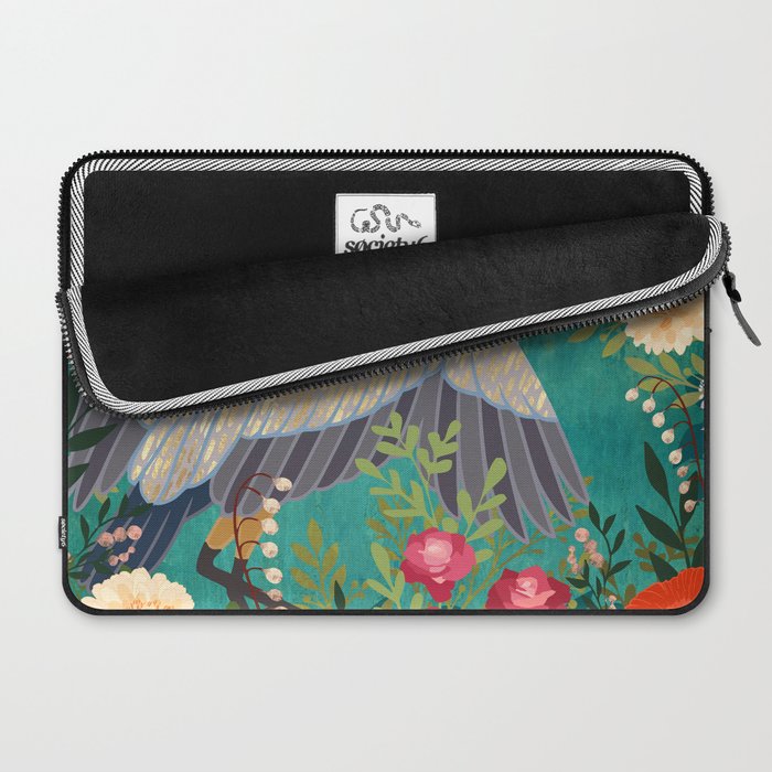 Bohemian Floral Heron Laptop Sleeve Gallery Image 2