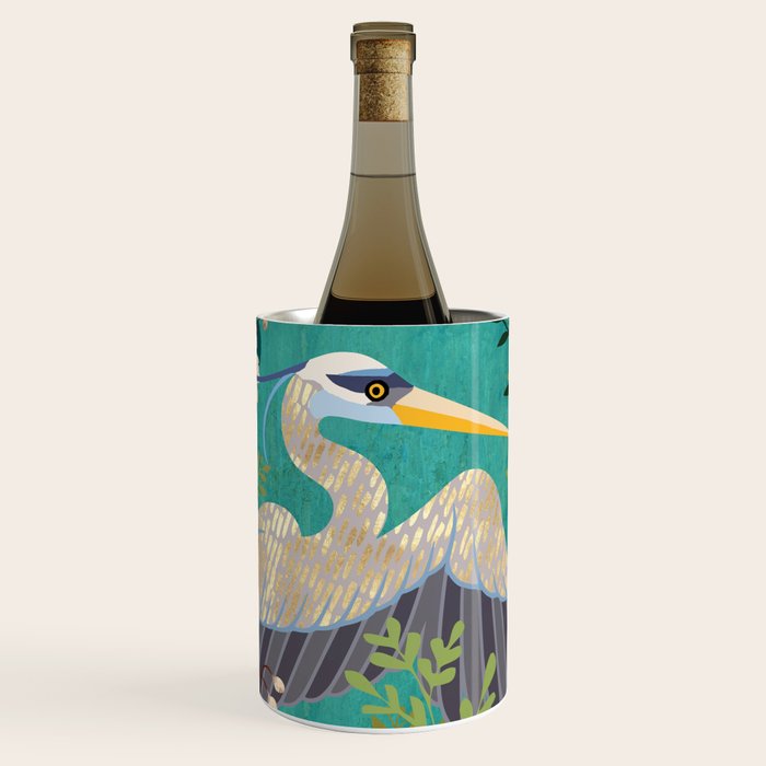 Bohemian Floral Heron Wine Chiller Gallery Image 1