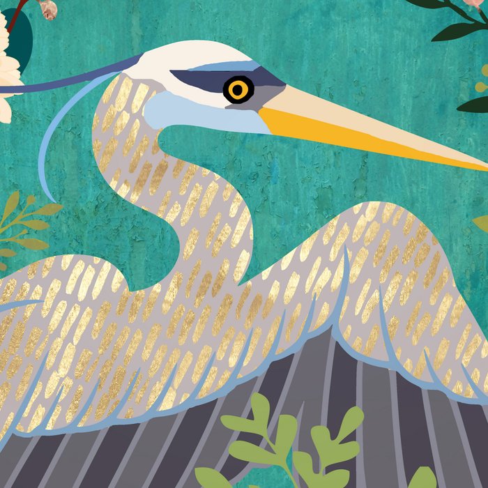 Bohemian Floral Heron Coffee Mug Gallery Image 2