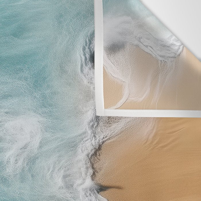 Surfers at Shore - Aerial Beach Photography Wall Tapestry Gallery Image 3