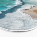 Surfers at Shore - Aerial Beach Photography Bath Mat Gallery Image 3