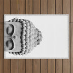Shy Buddha - Black and White Photography Outdoor Rug Gallery Image 1