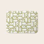 Mid Century Modern Piquet Geometric Pattern in Split Pea Green and White Bath Mat Gallery Image 1