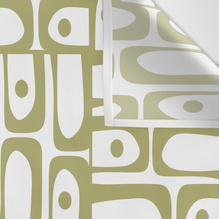 Mid Century Modern Piquet Geometric Pattern in Split Pea Green and White Wall Tapestry Gallery Image 3