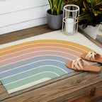 Gradient Arch XIII Retro Mid Century Modern Rainbow Outdoor Rug Gallery Image 2