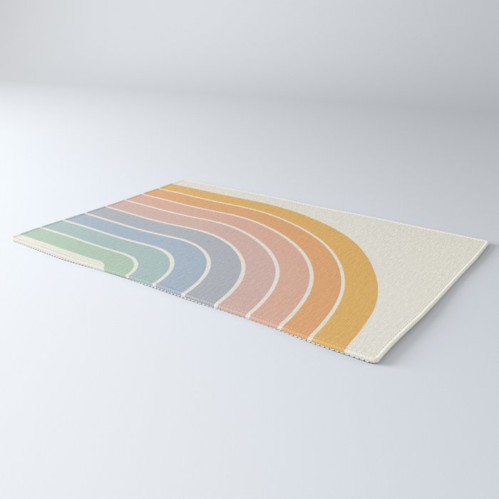 Gradient Arch XIII Retro Mid Century Modern Rainbow Rug Gallery Image 3