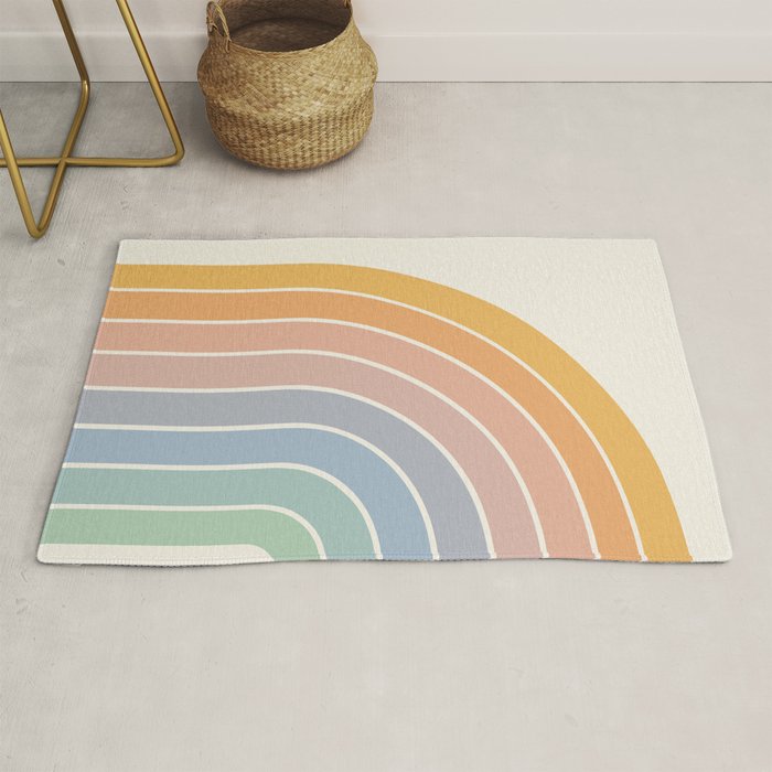 Gradient Arch XIII Retro Mid Century Modern Rainbow Rug Gallery Image 1