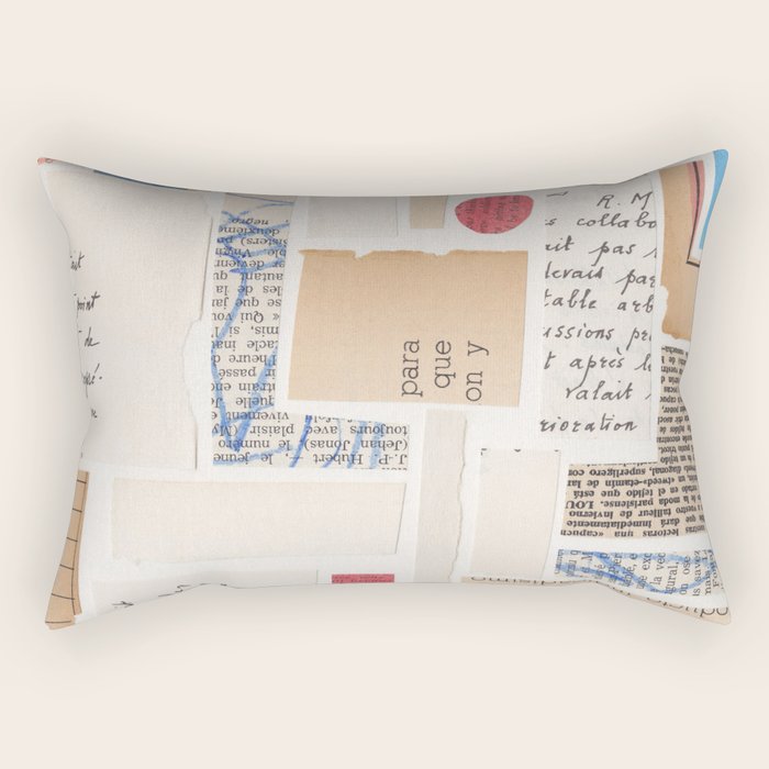 Abstract Mixed Media Collage #1 Rectangular Pillow Gallery Image 2
