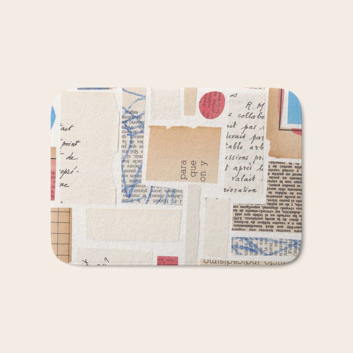 Abstract Mixed Media Collage #1 Bath Mat Gallery Image 1
