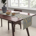 Herringbone, Boho, Mudcloth Pattern, Grey and Gold Table Runner Gallery Image 2