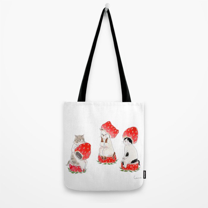 Yasagure Ichigo Nyanco - Strawberry Kitty - Tote Bag Gallery Image 2