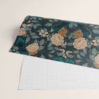 Spring Song - Dark Teal Birds and Floral Print Wrapping Paper Gallery Image 2