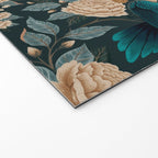 Spring Song - Dark Teal Birds and Floral Print Welcome Mat Gallery Image 2