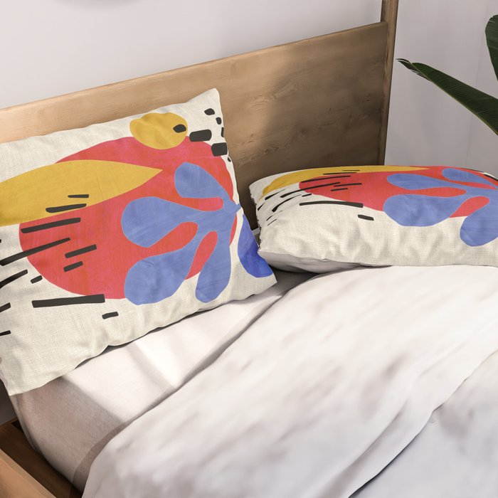 Blue Leaf Willow Pillow Sham Gallery Image 2