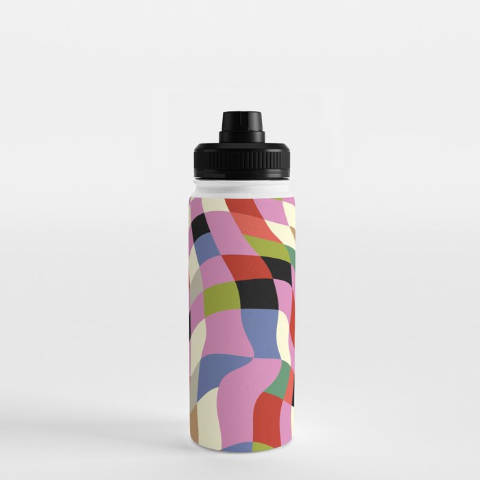 fluid retro checkers Water Bottle Gallery Image 3