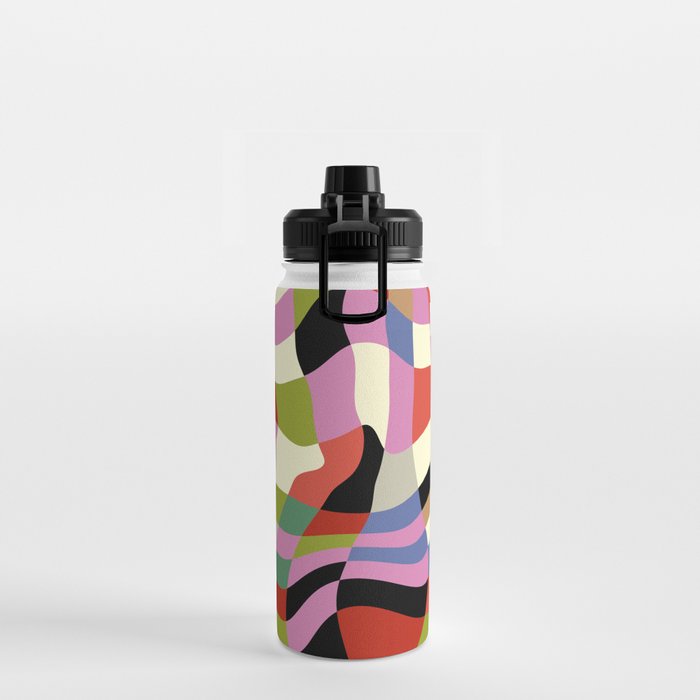 fluid retro checkers Water Bottle Gallery Image 2