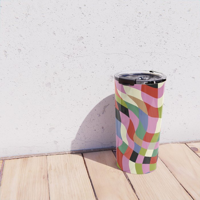 fluid retro checkers Travel Mug Gallery Image 4